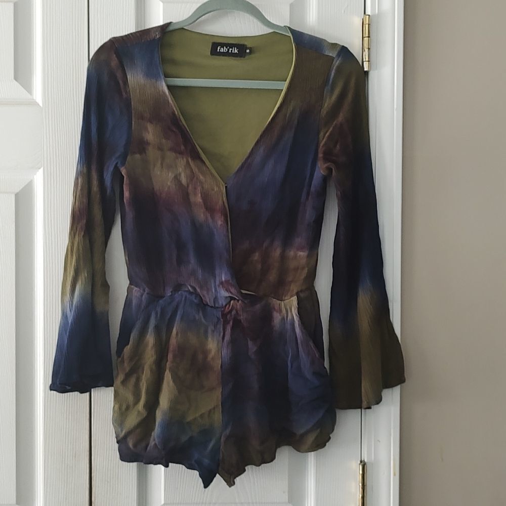 Fab'rik  long sleeve romper with pockets  Sz S EUC